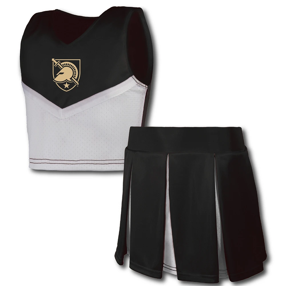 Girls Youth Garb Black Army Knights Cheerleader Top & Skirt Set