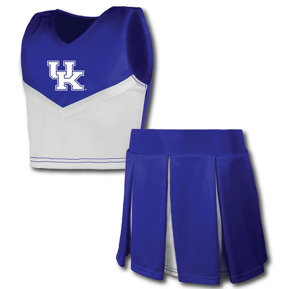 Girls Youth Garb Royal Kentucky Wildcats Cheerleader Top & Skirt Set