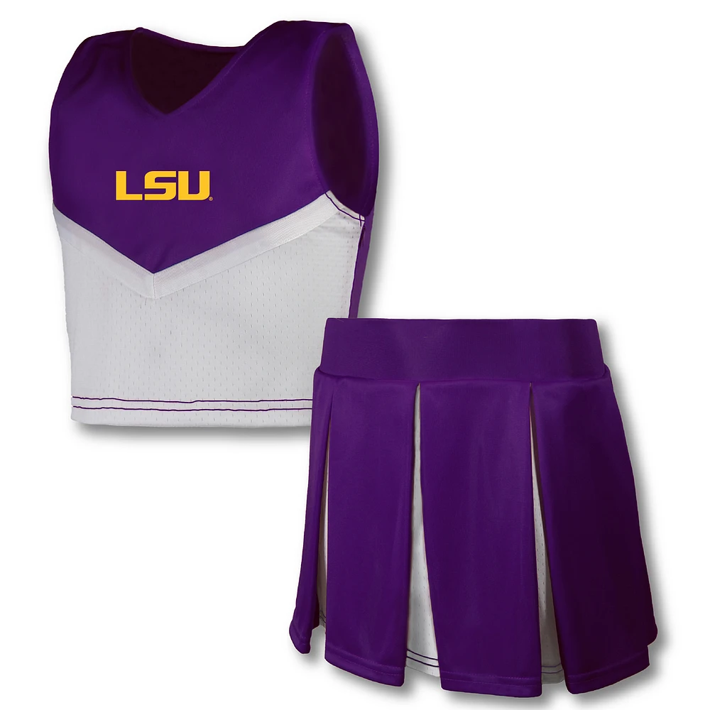 Girls Youth Garb Purple LSU Tigers Cheerleader Top & Skirt Set