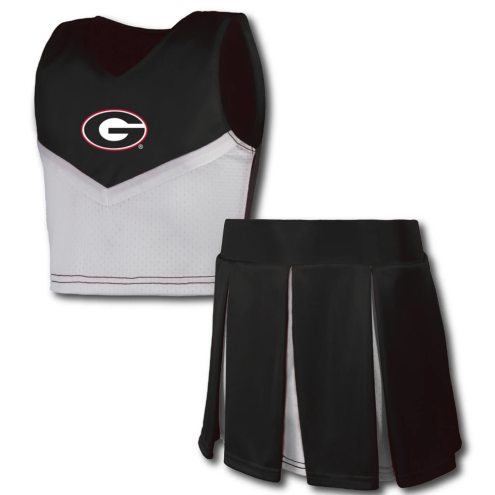 Girls Youth Garb Black Georgia Bulldogs Cheerleader Top & Skirt Set
