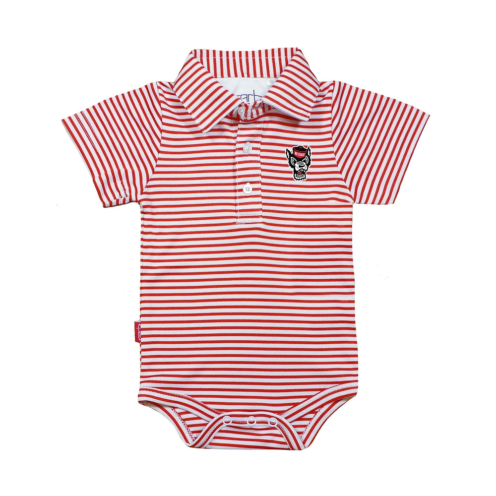 Infant Garb Red/White NC State Wolfpack Carson Polo Bodysuit