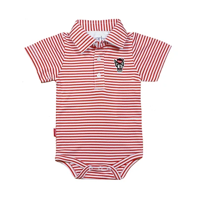 Infant Garb Red/White NC State Wolfpack Carson Polo Bodysuit