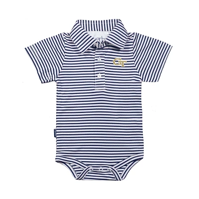 Infant Garb Navy/White Georgia Tech Yellow Jackets Carson Polo Bodysuit