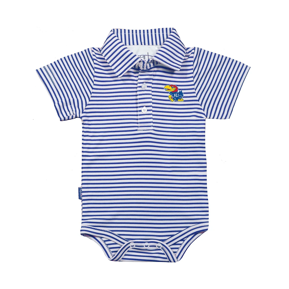 Infant Garb Royal/White Kansas Jayhawks Carson Polo Bodysuit