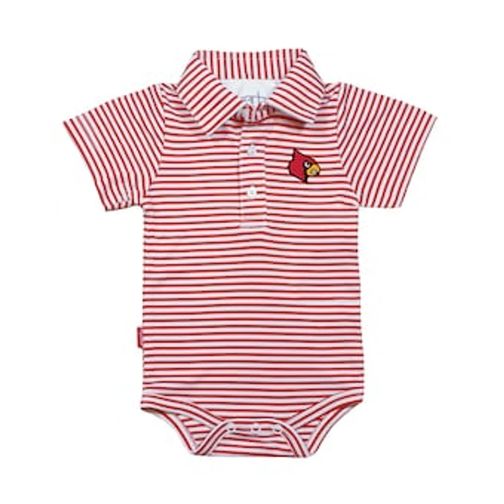 Infant Garb Red/White Louisville Cardinals Carson Polo Bodysuit