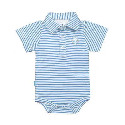 Infant Garb Light Blue/White Columbia University Carson Polo Bodysuit