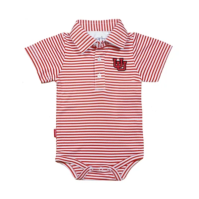 Infant Garb Red/White Utah Utes Carson Polo Bodysuit