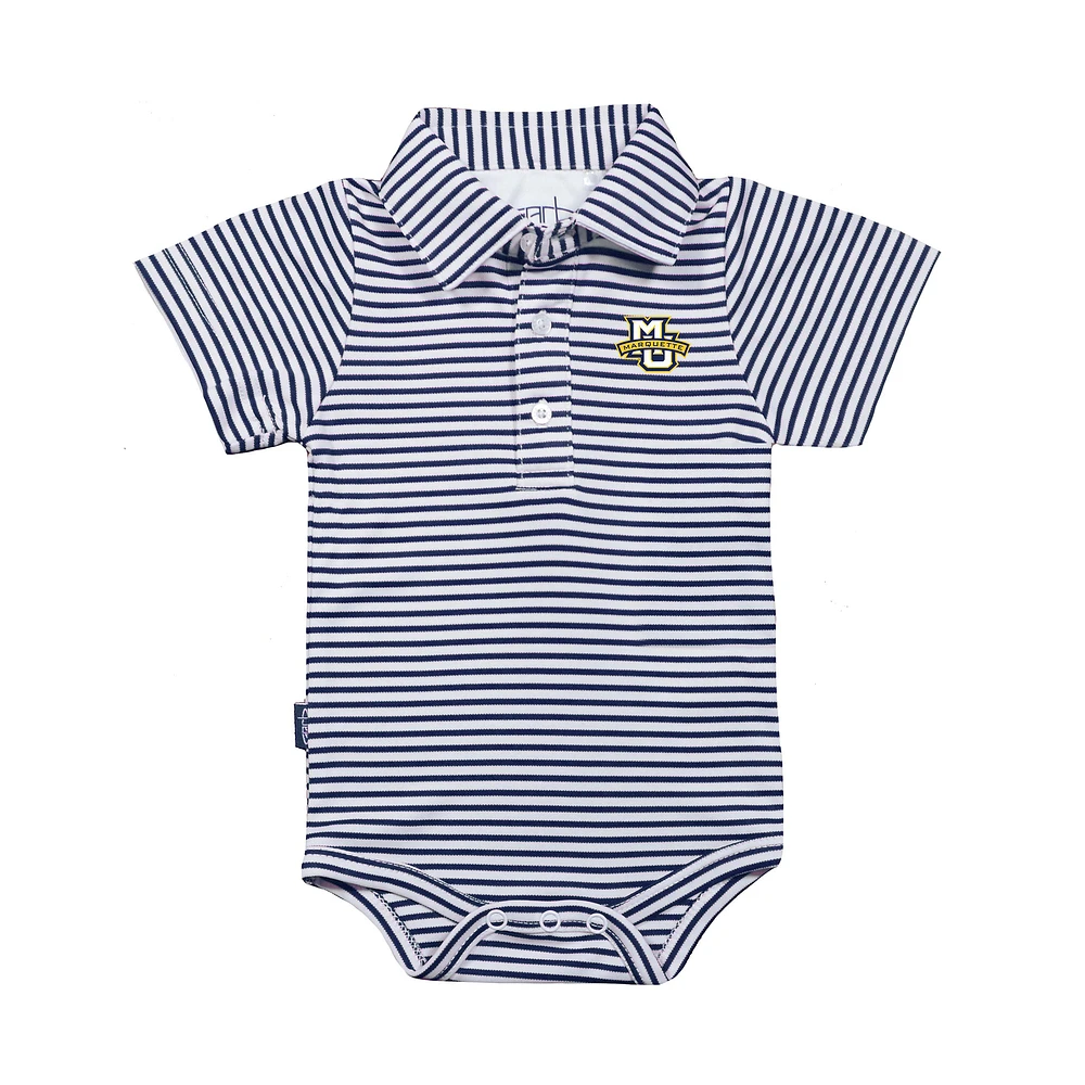Infant Garb Navy/White Marquette Golden Eagles Carson Polo Bodysuit