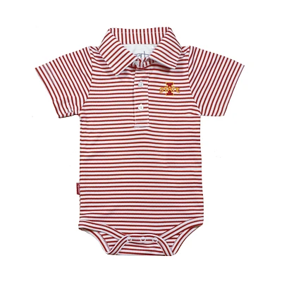 Infant Garb Cardinal/White Iowa State Cyclones Carson Polo Bodysuit