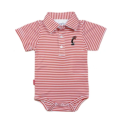 Infant Garb Red/White Cincinnati Bearcats Carson Polo Bodysuit