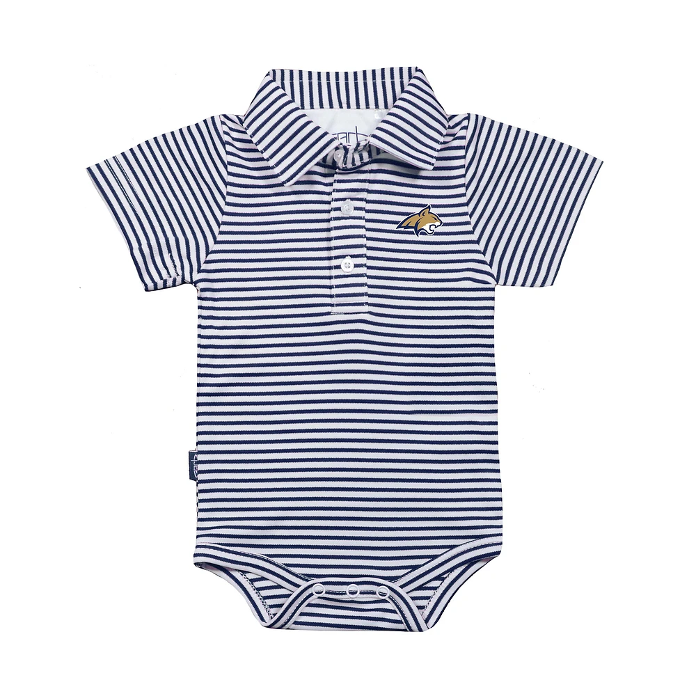 Infant Garb Navy/White Montana State Bobcats Carson Polo Bodysuit