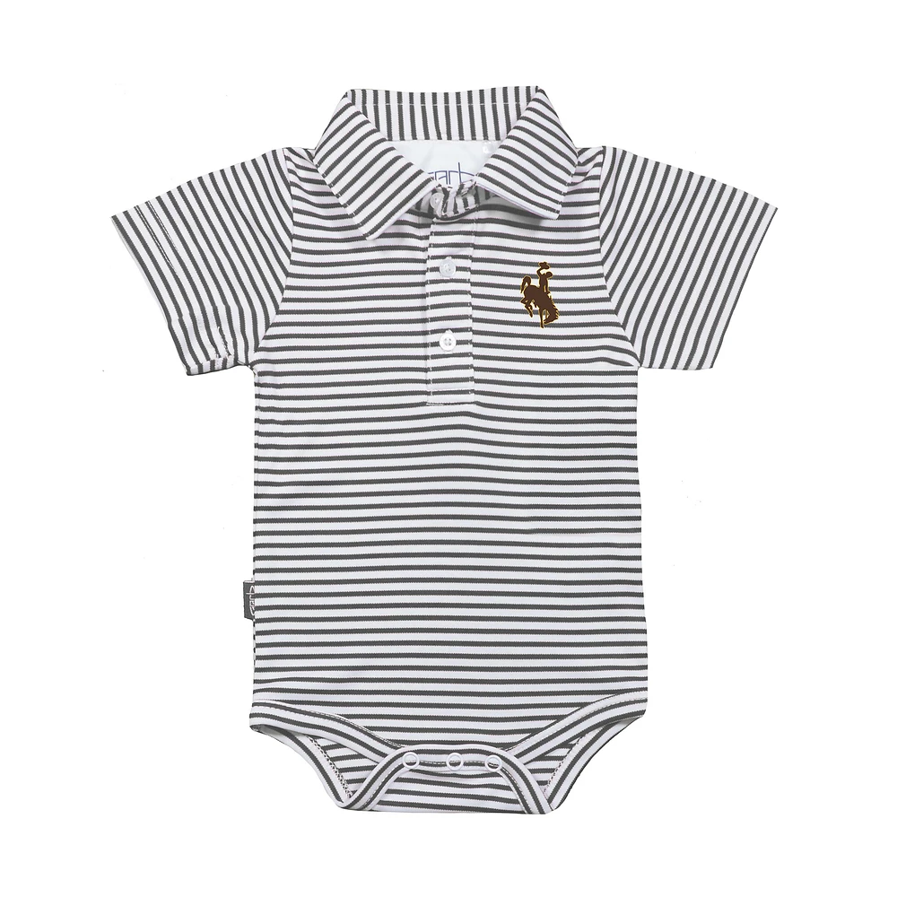 Infant Garb Charcoal/White Wyoming Cowboys Carson Polo Bodysuit