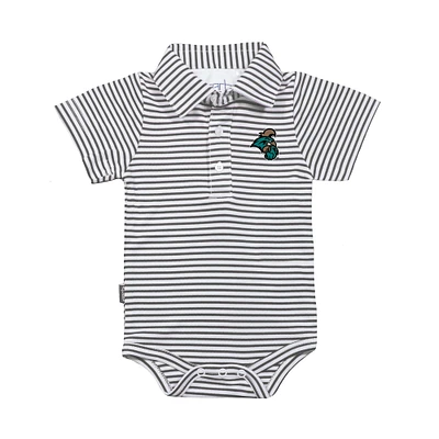 Infant Garb Charcoal/White Coastal Carolina Chanticleers Carson Polo Bodysuit