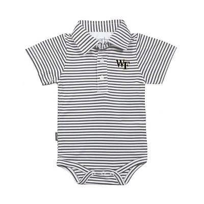 Infant Garb Charcoal/White Wake Forest Demon Deacons Carson Polo Bodysuit