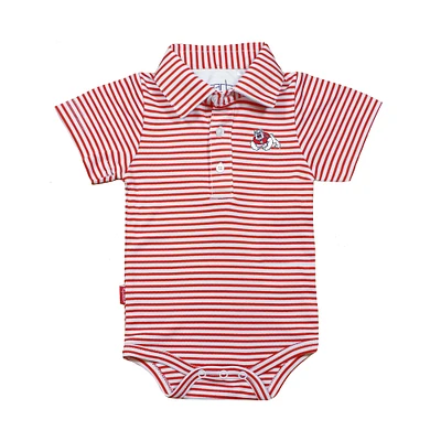 Infant Garb Red/White Fresno State Bulldogs Carson Polo Bodysuit