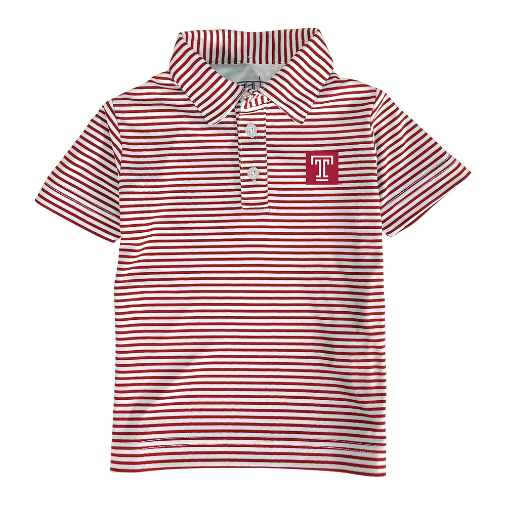 Toddler Garb Cherry/White Temple Owls Carson Polo