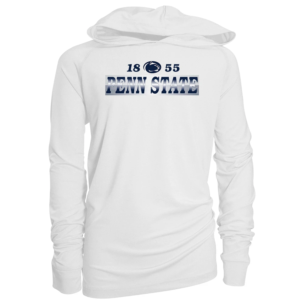 Youth Garb White Penn State Nittany Lions Marley Long Sleeve Raglan Hoodie Sunshirt