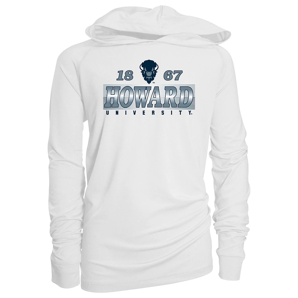Youth Garb White Howard Bison Marley Long Sleeve Raglan Hoodie Sunshirt