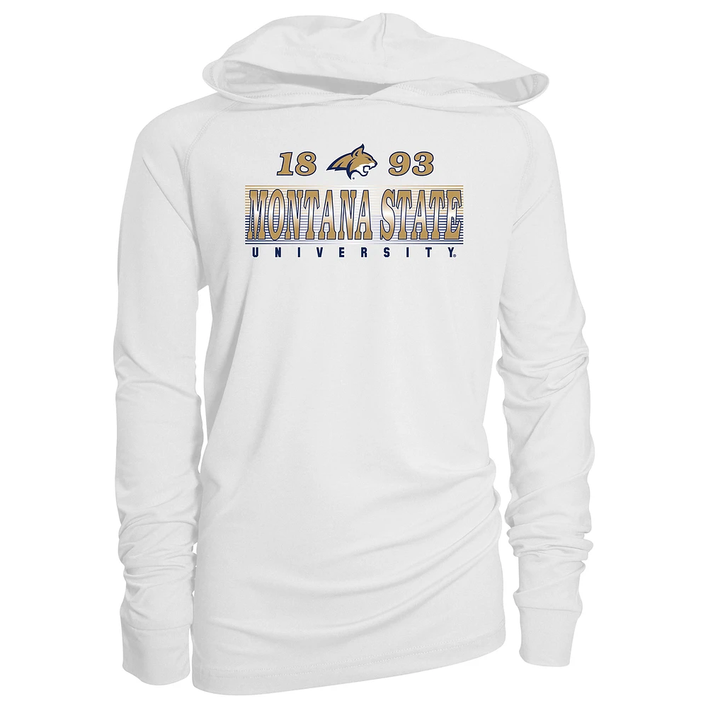 Youth Garb White Montana State Bobcats Marley Long Sleeve Raglan Hoodie Sunshirt