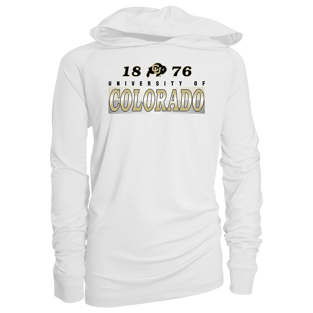 Youth Garb White Colorado Buffaloes Marley Long Sleeve Raglan Hoodie Sunshirt