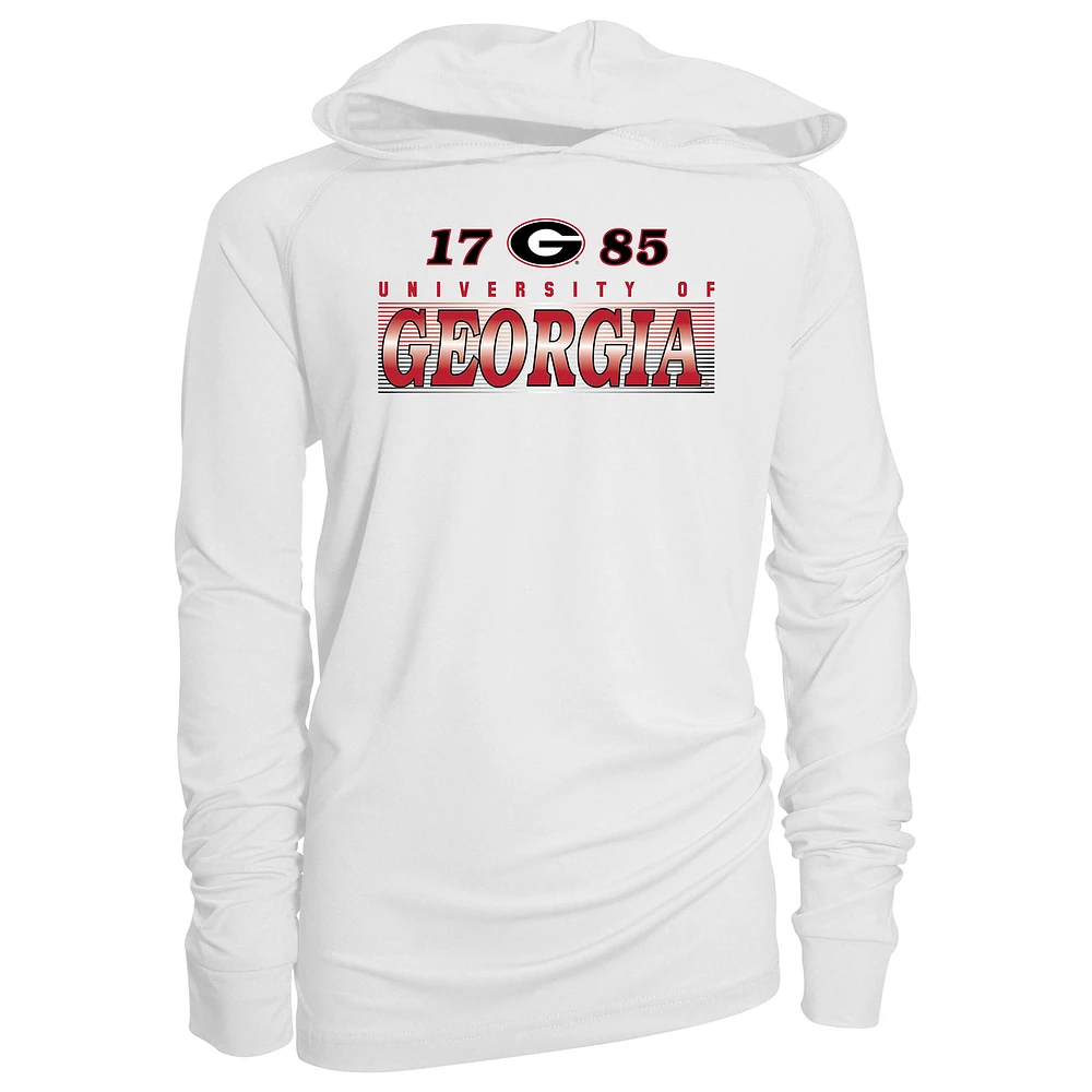 Youth Garb White Georgia Bulldogs Marley Long Sleeve Raglan Hoodie Sunshirt