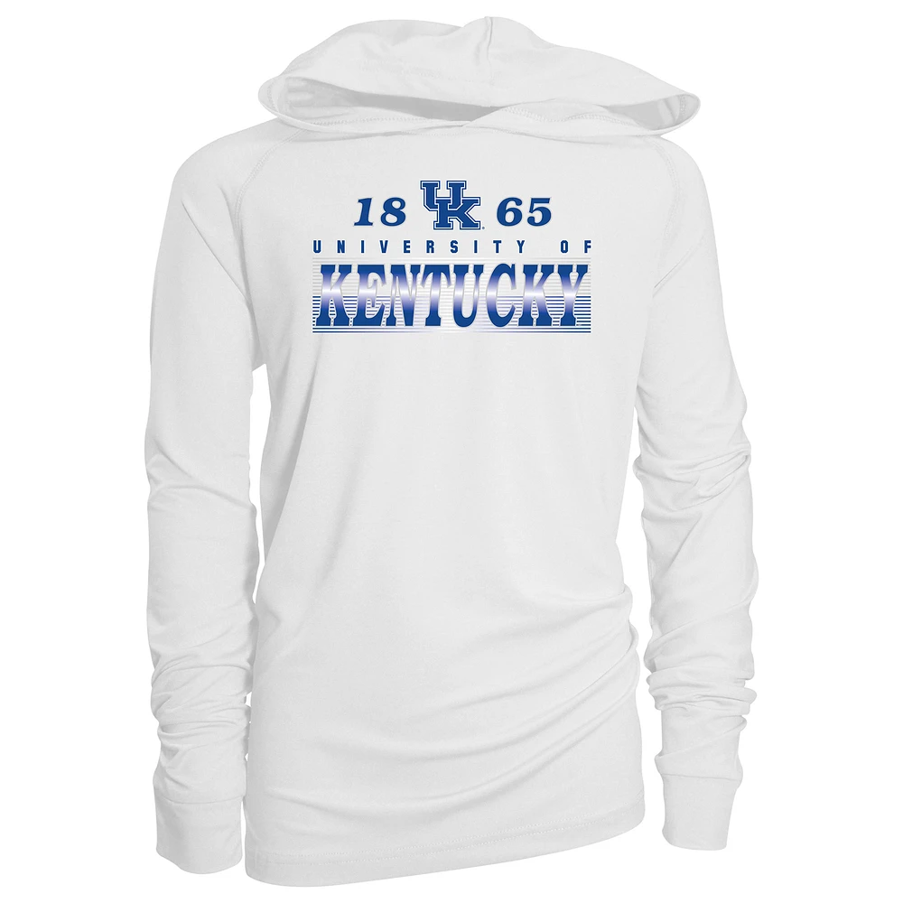 Youth Garb White Kentucky Wildcats Marley Long Sleeve Raglan Hoodie Sunshirt
