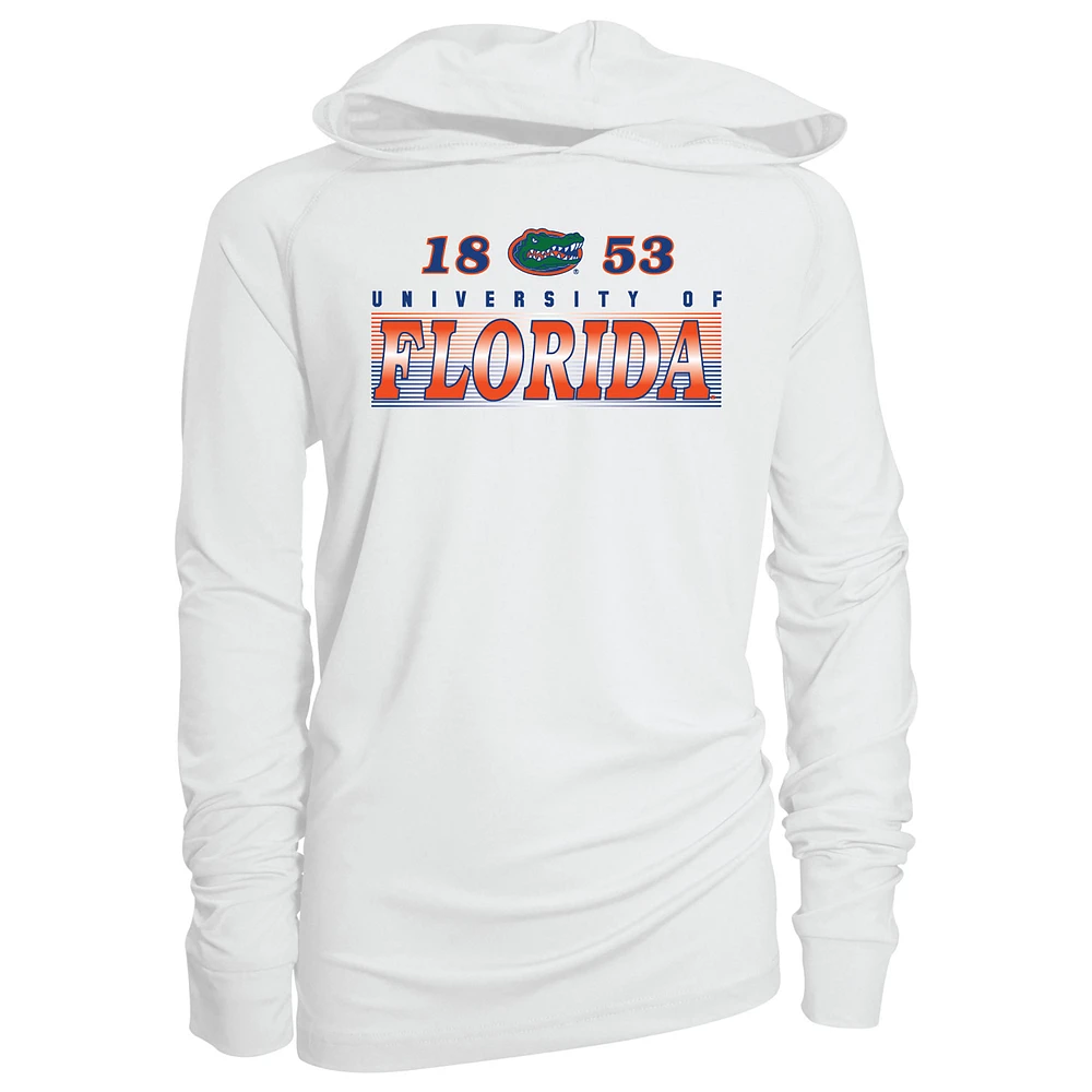 Youth Garb White Florida Gators Marley Long Sleeve Raglan Hoodie Sunshirt