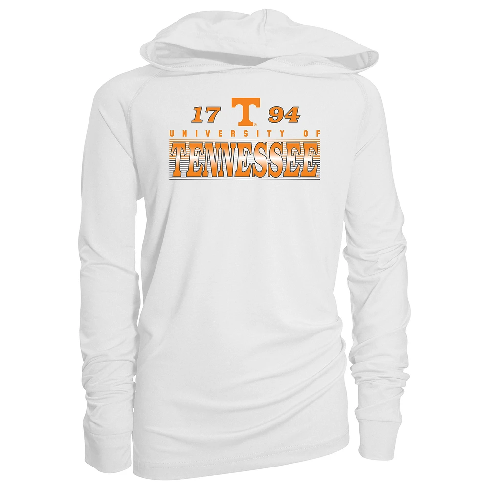 Youth Garb White Tennessee Volunteers Marley Long Sleeve Raglan Hoodie Sunshirt