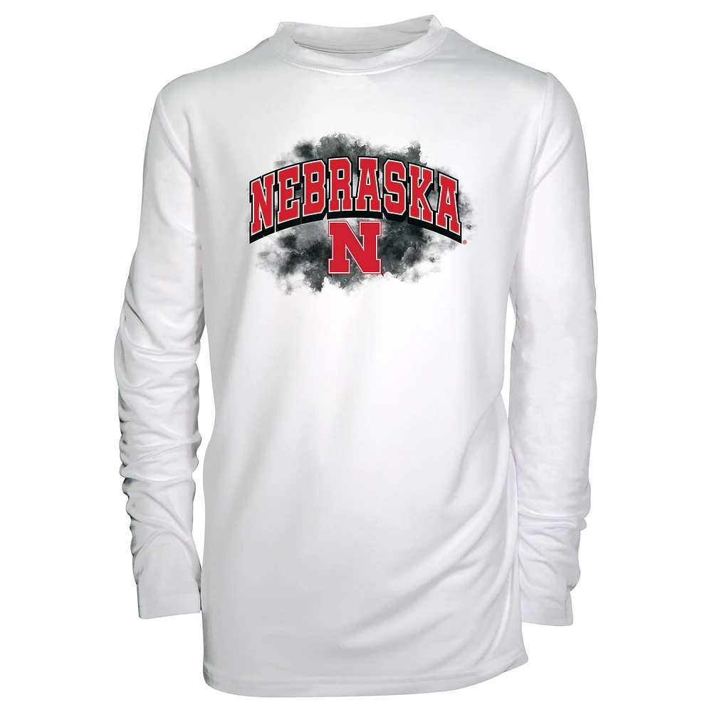 Youth Garb White Nebraska Huskers Jessie Long Sleeve Sunshirt