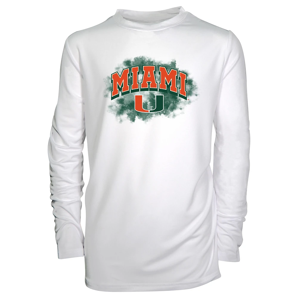 Youth Garb White Miami Hurricanes Jessie Long Sleeve Sunshirt