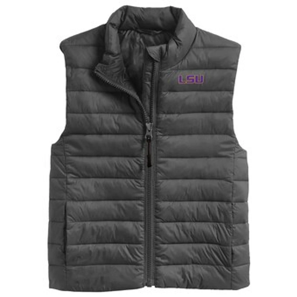 Youth Garb Charcoal LSU Tigers Kai Full-Zip Vest