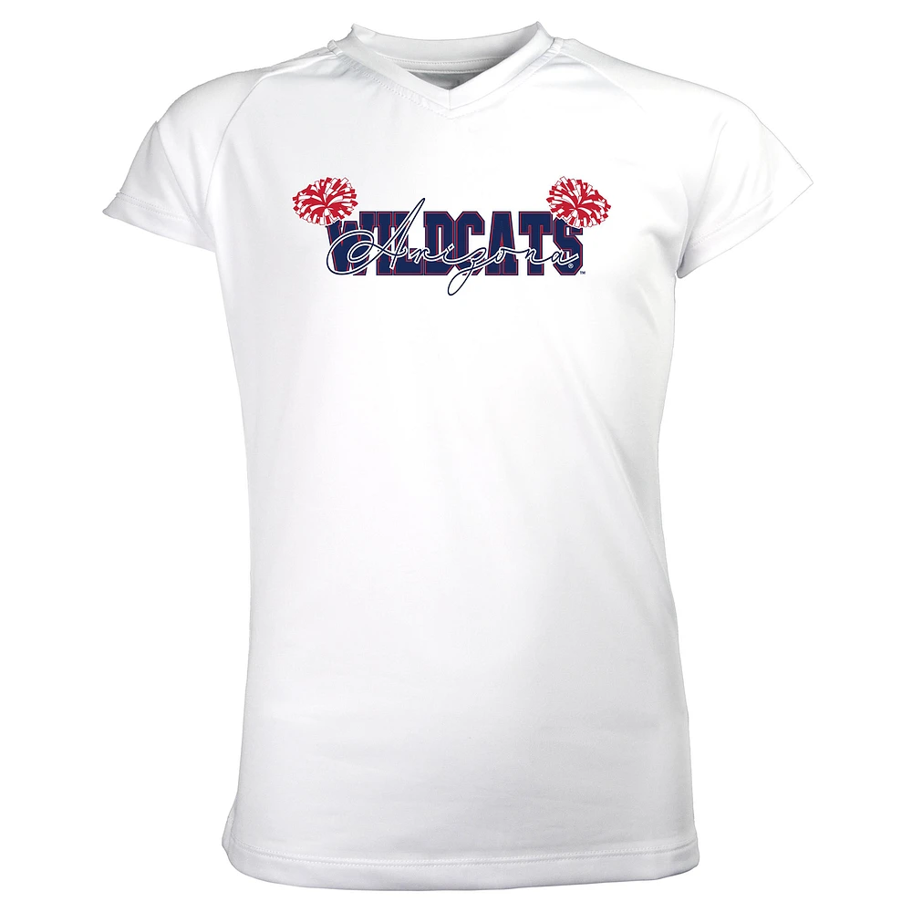 Girls Youth Garb White Arizona Wildcats Brittany V-Neck T-Shirt