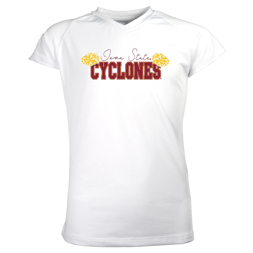 Girls Youth Garb White Iowa State Cyclones Brittany V-Neck T-Shirt