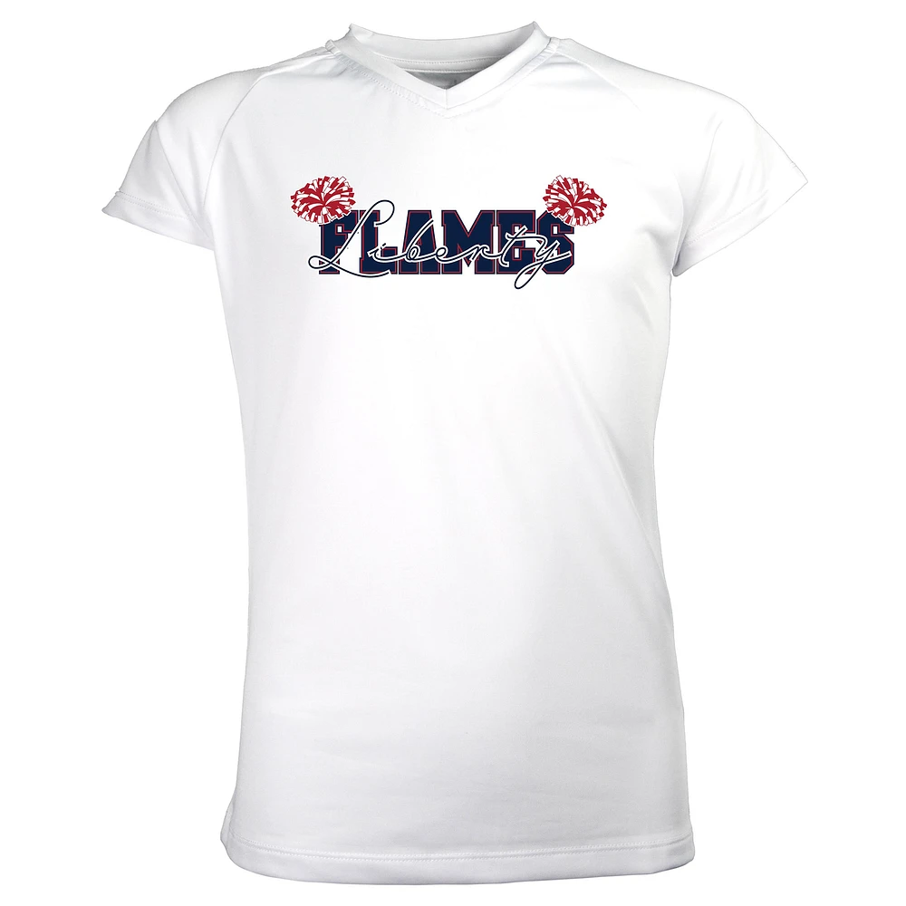 Girls Youth Garb White Liberty Flames Brittany V-Neck T-Shirt