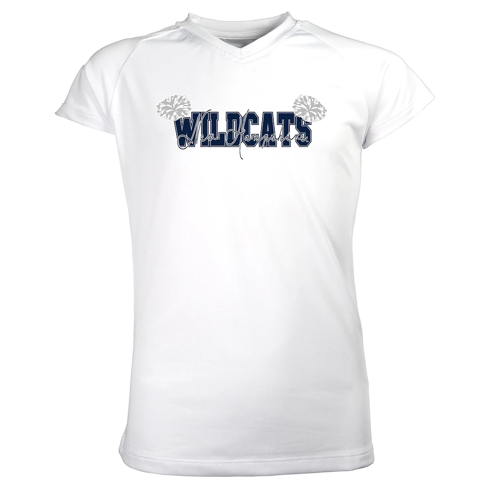 Girls Youth Garb White New Hampshire Wildcats Brittany V-Neck T-Shirt