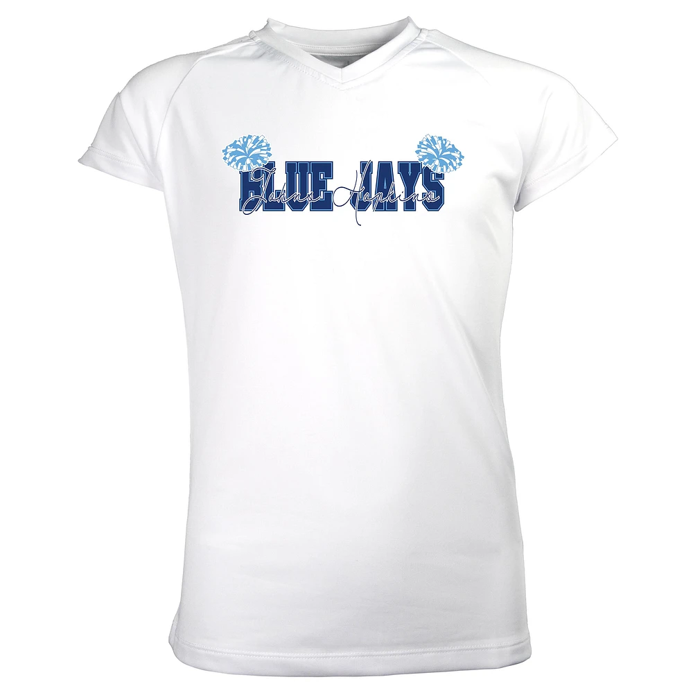 Girls Youth Garb White Johns Hopkins Blue Jays Brittany V-Neck T-Shirt