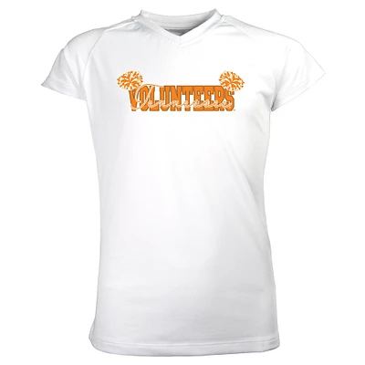 Girls Youth Garb White Tennessee Volunteers Brittany V-Neck T-Shirt