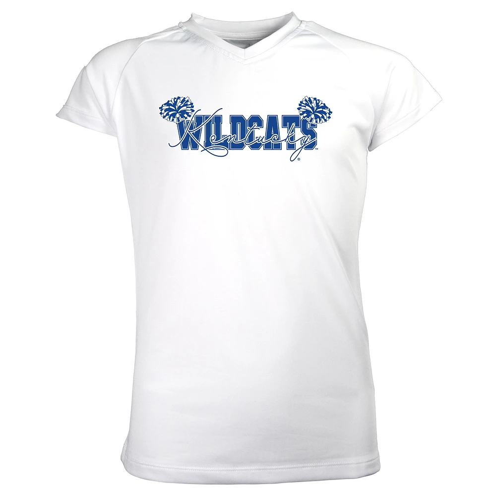 Girls Youth Garb White Kentucky Wildcats Brittany V-Neck T-Shirt