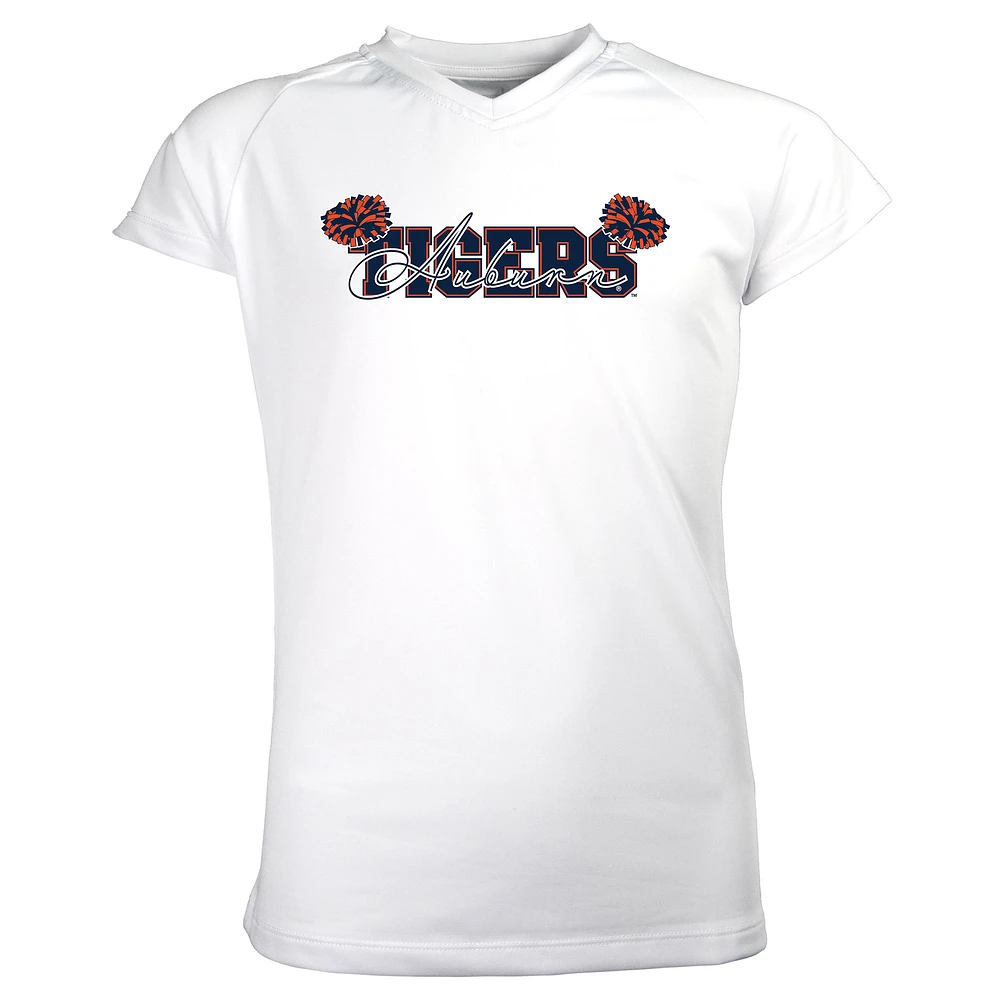 Girls Youth Garb White Auburn Tigers Brittany V-Neck T-Shirt