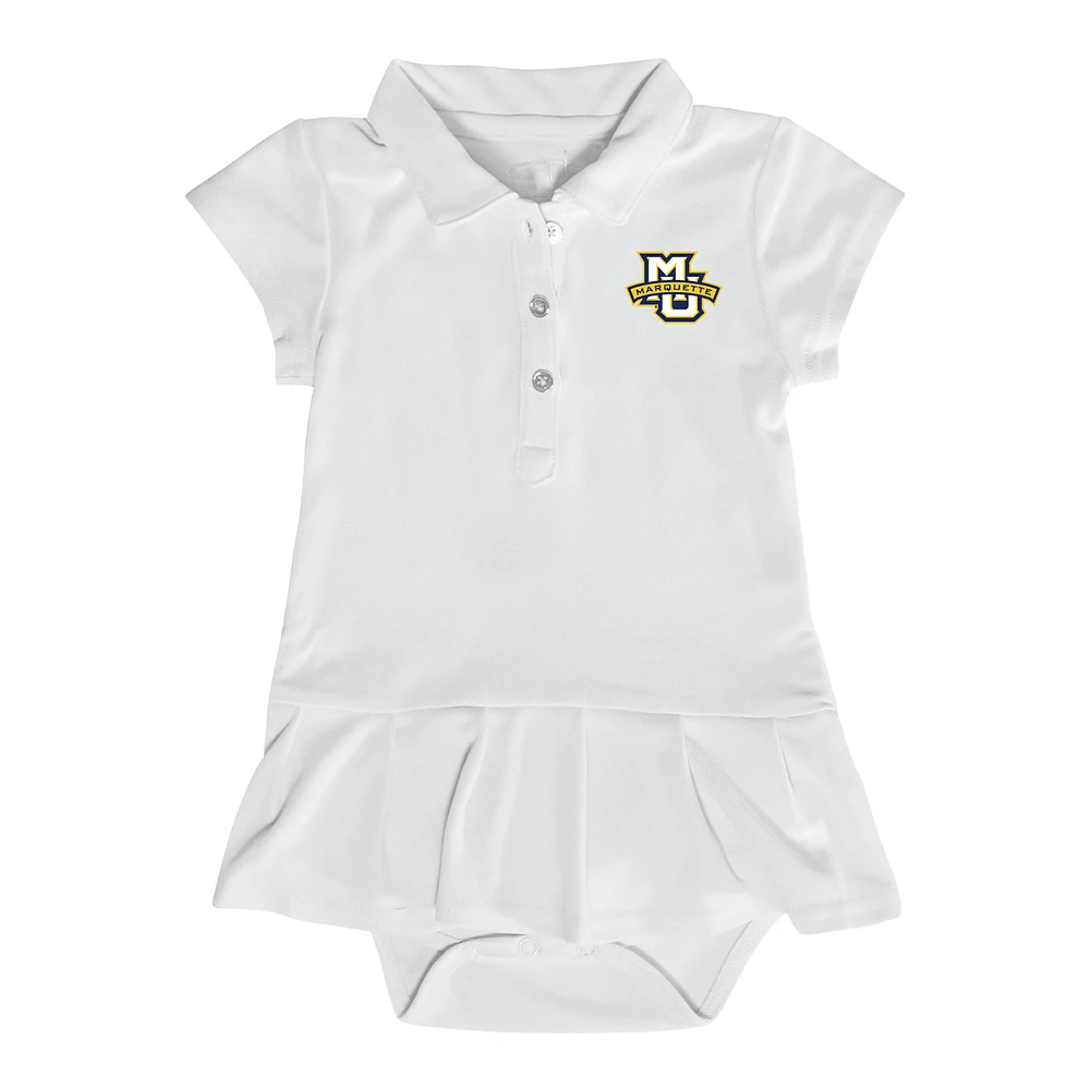 Infant Garb White Marquette Golden Eagles Caroline Bodysuit Dress