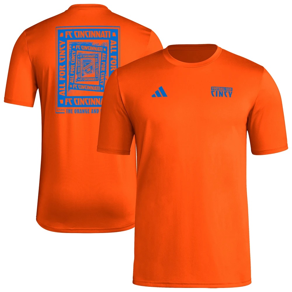 Men's adidas Orange FC Cincinnati Local Wrap T-Shirt