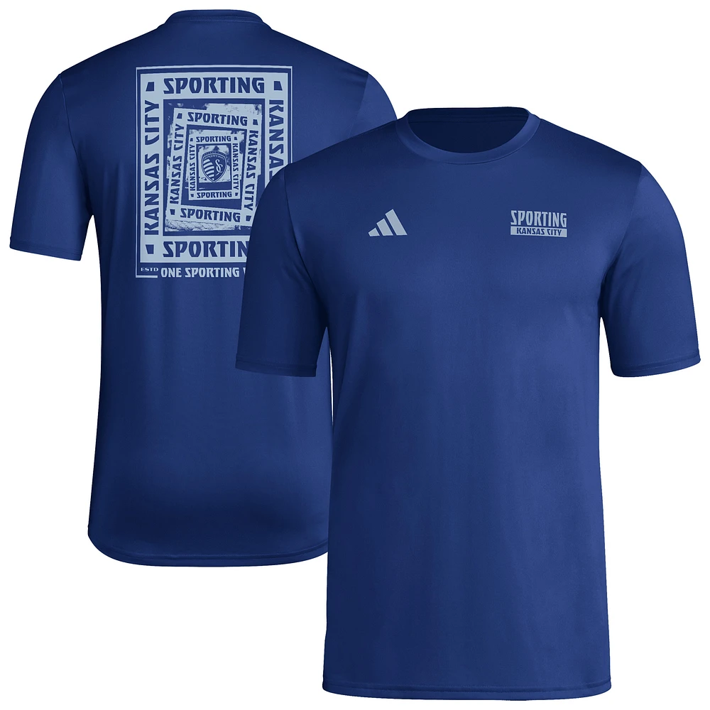 Men's adidas Navy Sporting Kansas City Local Wrap T-Shirt