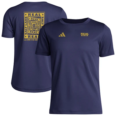 Youth adidas Navy Real Salt Lake Local Wrap T-Shirt