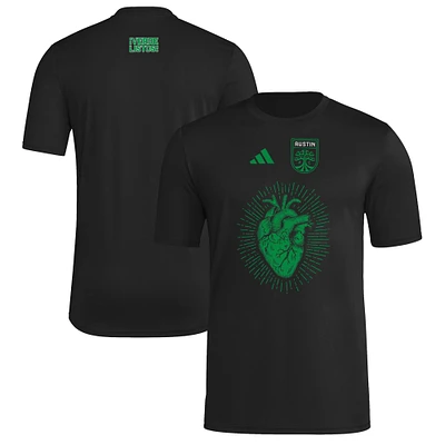 Men's adidas Black Austin FC 2025 Jersey Hook AEROREADY T-Shirt