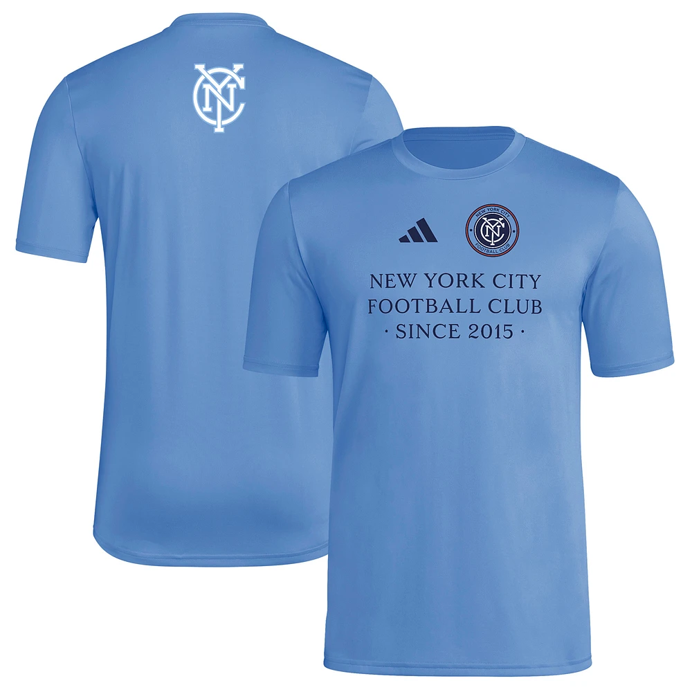 Men's adidas Light Blue New York City FC 2025 Jersey Hook AEROREADY T-Shirt