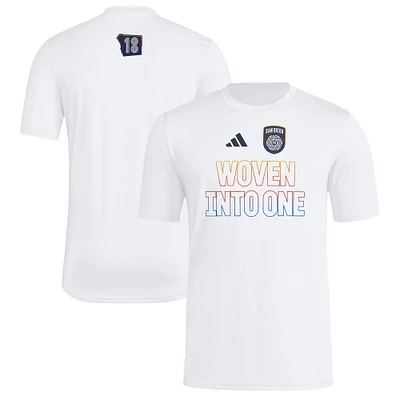 Men's adidas White San Diego FC 2025 Jersey Hook AEROREADY T-Shirt
