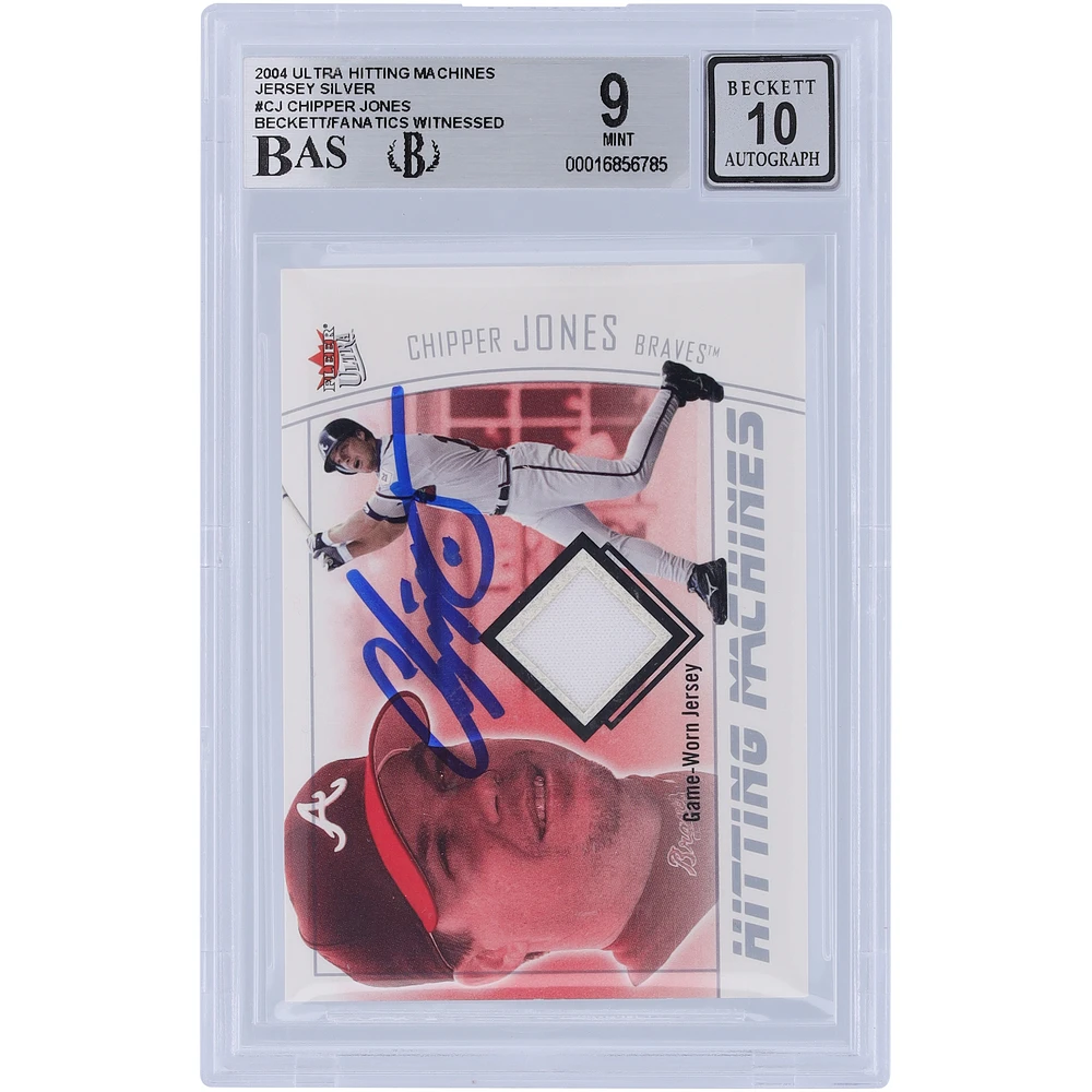 Chipper Jones Atlanta Braves Autographed 2004 Fleer Ultra Hitting Machine Relic #HM-CJ Beckett Fanatics Witnessed Authenticated 9/10 Card