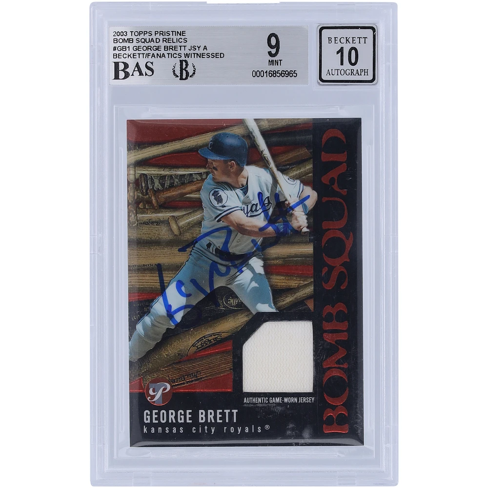 George Brett Kansas City Royals Autographed 2003 Topps Pristine Bomb Squad Relic #PBS-GB1 Beckett Fanatics Witnessed Authenticated /10 Card