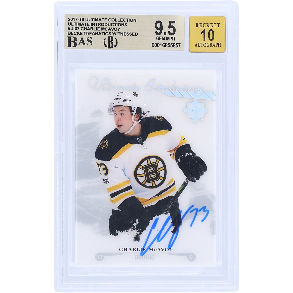 Charlie McAvoy Boston Bruins Autographed 2017-18 Upper Deck Ultimate Collection Ultimate Introductions #UI-37 Beckett Fanatics Witnessed Authenticated /10 Rookie Card