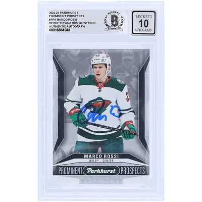 Marco Rossi Minnesota Wild Autographed 2022-23 Upper Deck Parkhurst Prominent Prospects #PP-4 Beckett Fanatics Witnessed Authenticated / Rookie Card